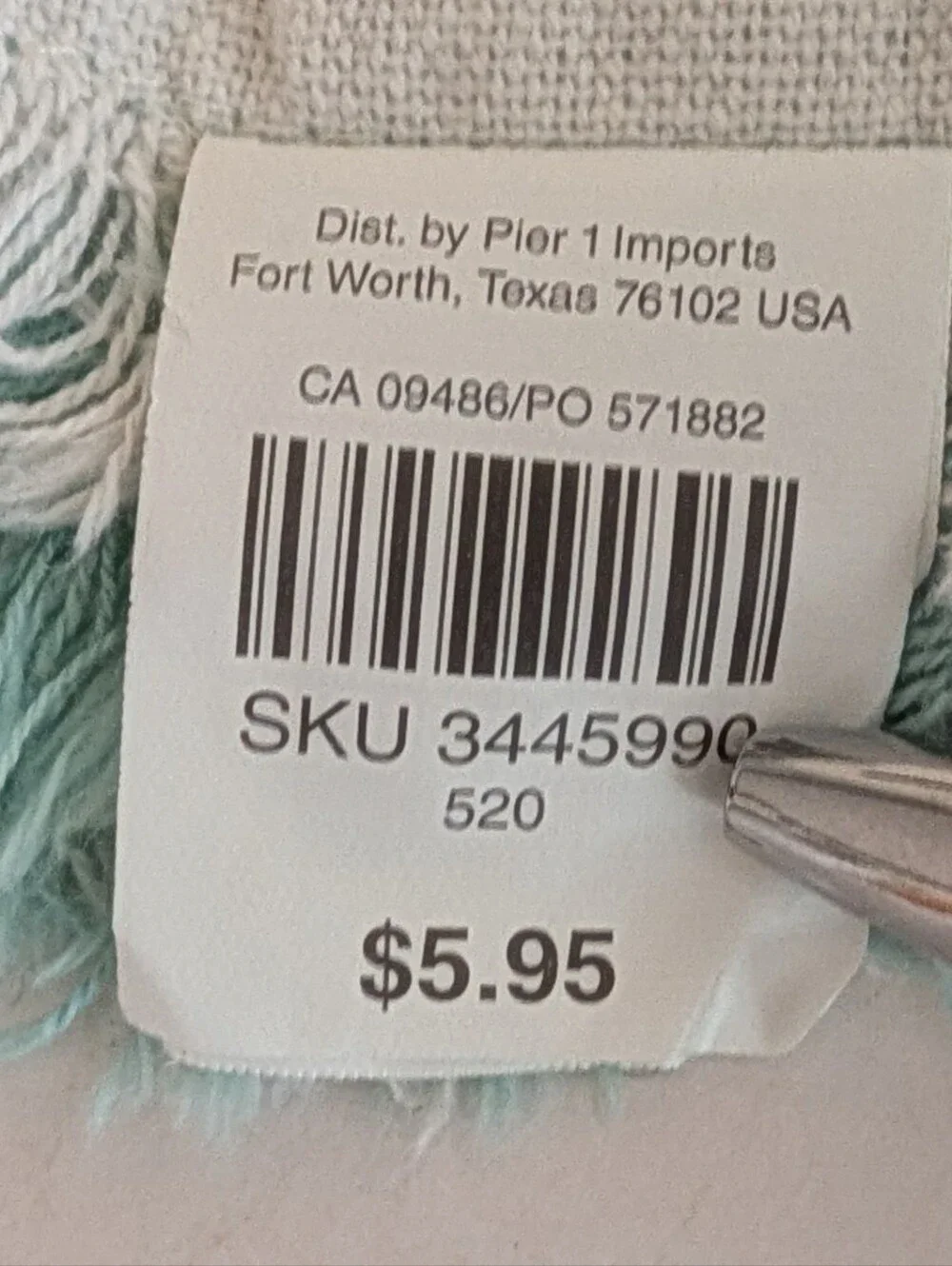 Pier 1 Imports Light Aqua Fringed Linen Cotton Placemats Bundle 3